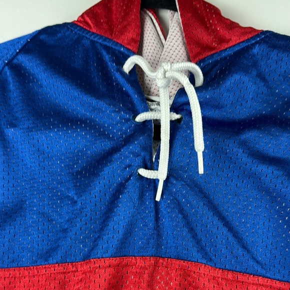 Ethik Blue & Red hooded jersey sz L MMX GRAPHIC EUC - Picture 4 of 6